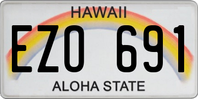 HI license plate EZO691
