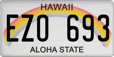 HI license plate EZO693