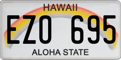 HI license plate EZO695