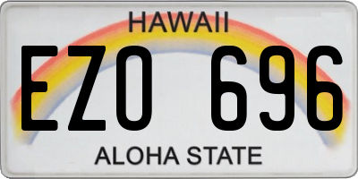 HI license plate EZO696