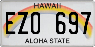 HI license plate EZO697