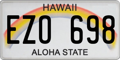 HI license plate EZO698