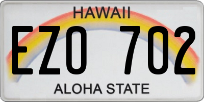 HI license plate EZO702
