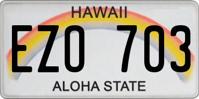 HI license plate EZO703