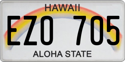 HI license plate EZO705