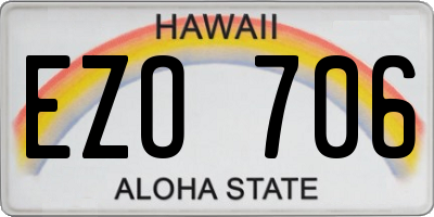 HI license plate EZO706