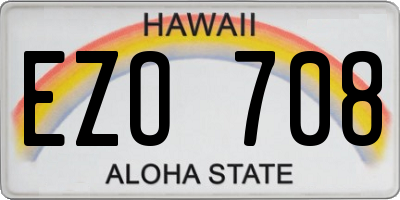HI license plate EZO708