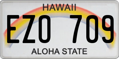 HI license plate EZO709