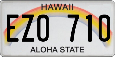 HI license plate EZO710