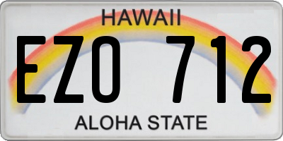 HI license plate EZO712