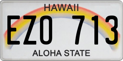 HI license plate EZO713