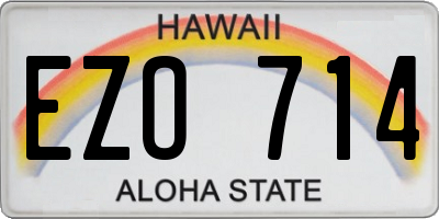 HI license plate EZO714