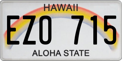 HI license plate EZO715