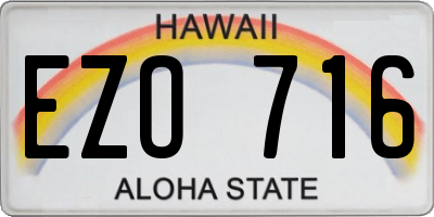 HI license plate EZO716