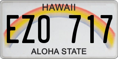 HI license plate EZO717