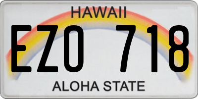 HI license plate EZO718