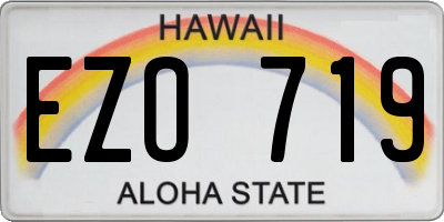 HI license plate EZO719