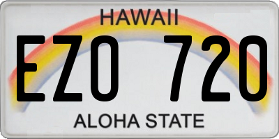 HI license plate EZO720