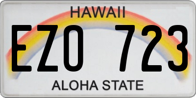 HI license plate EZO723