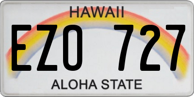 HI license plate EZO727