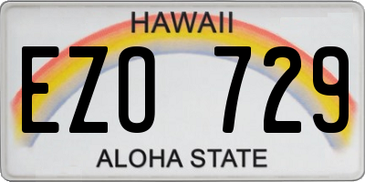 HI license plate EZO729