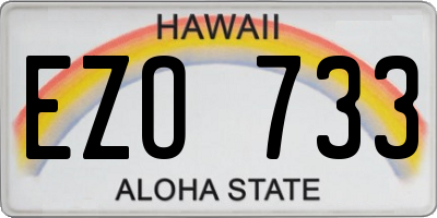 HI license plate EZO733