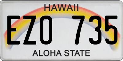 HI license plate EZO735