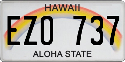 HI license plate EZO737