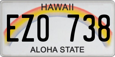 HI license plate EZO738