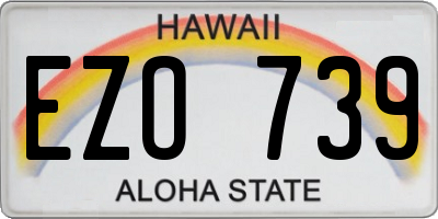 HI license plate EZO739