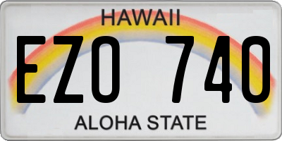 HI license plate EZO740