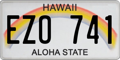 HI license plate EZO741