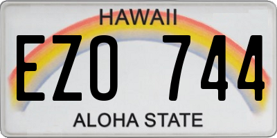 HI license plate EZO744