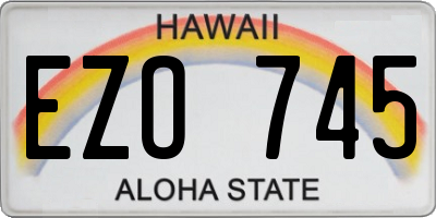 HI license plate EZO745