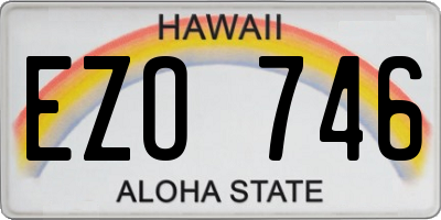 HI license plate EZO746