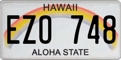 HI license plate EZO748