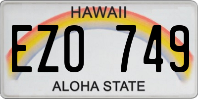 HI license plate EZO749