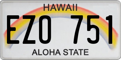 HI license plate EZO751
