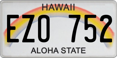 HI license plate EZO752