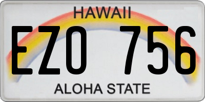 HI license plate EZO756