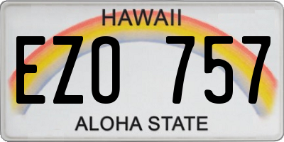 HI license plate EZO757