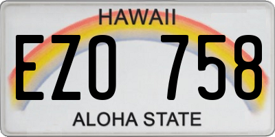 HI license plate EZO758