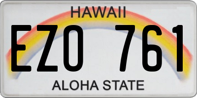HI license plate EZO761