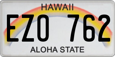 HI license plate EZO762