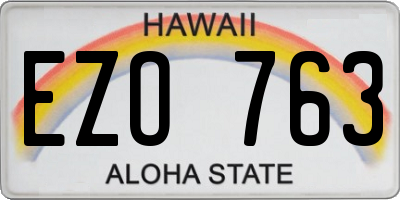 HI license plate EZO763