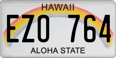 HI license plate EZO764