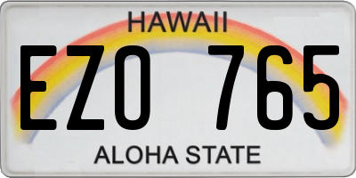 HI license plate EZO765