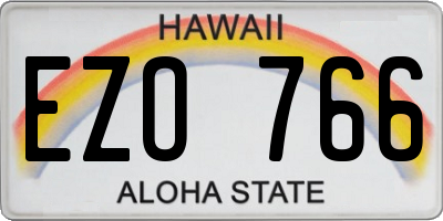 HI license plate EZO766