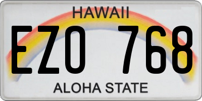 HI license plate EZO768