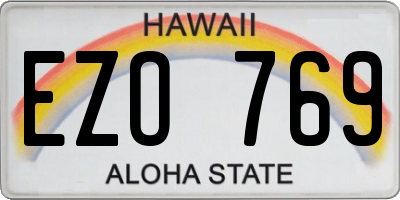 HI license plate EZO769